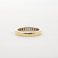 18ct YG Princess cut Sapphire Half Eternity Ring 0.85CT