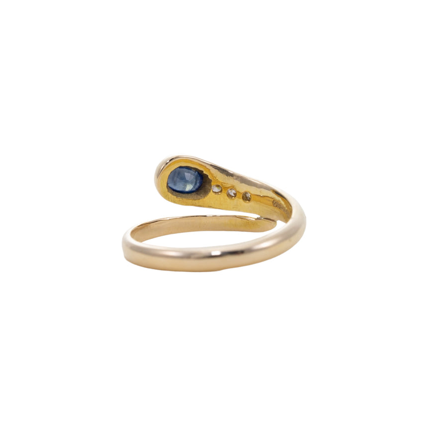 SAPPHIRE & DIAMOND SNAKE RING