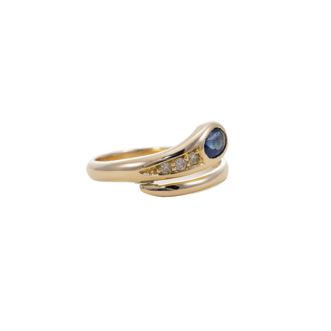 SAPPHIRE & DIAMOND SNAKE RING