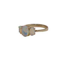 Solid Opal Three Stone Ring