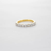 18CT YG BAGUETTE & BRILLIANT CUT DIAMOND HALF ETERNITY RING