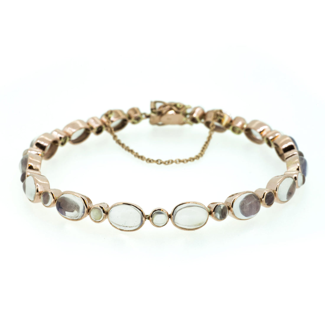 Oval & Round Collet Set Bracelet