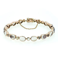 Oval & Round Collet Set Bracelet