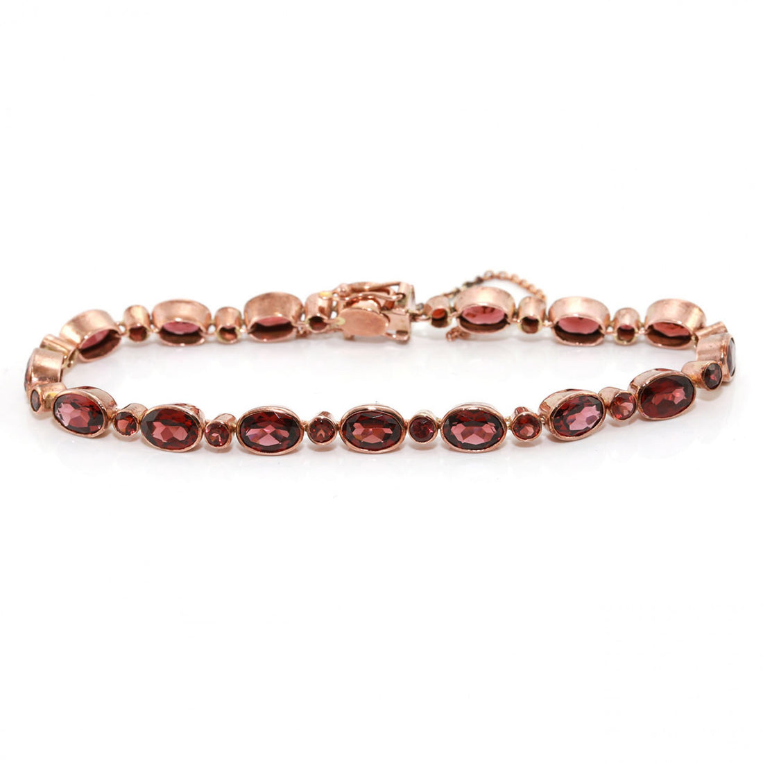 Oval & Round Collet Set Bracelet