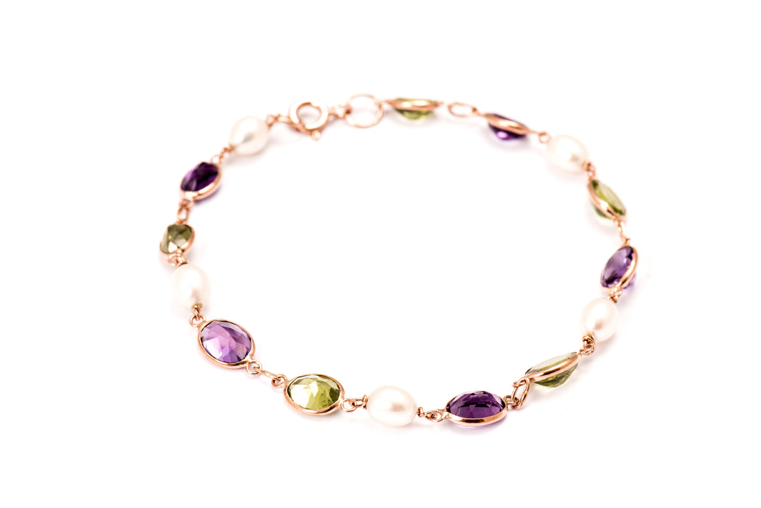 Mixed Stone Bezel Set Bracelet