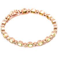 Oval & Round Collet Set Bracelet