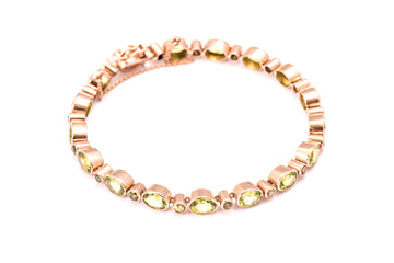 Oval & Round Collet Set Bracelet