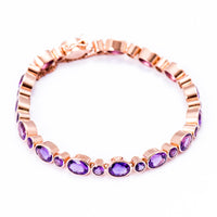 Oval & Round Collet Set Bracelet