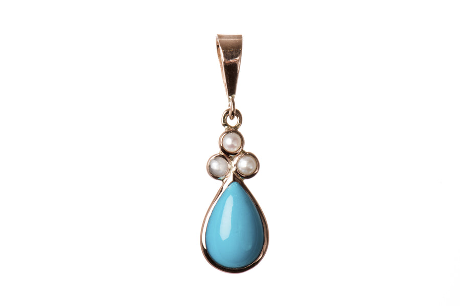 Teardrop & Pearl Trefoil Pendant