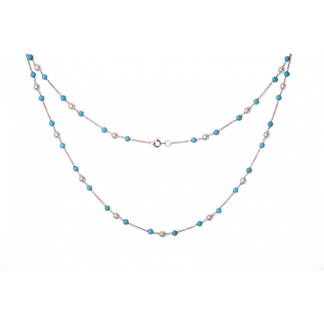 Line Necklace with Pearls