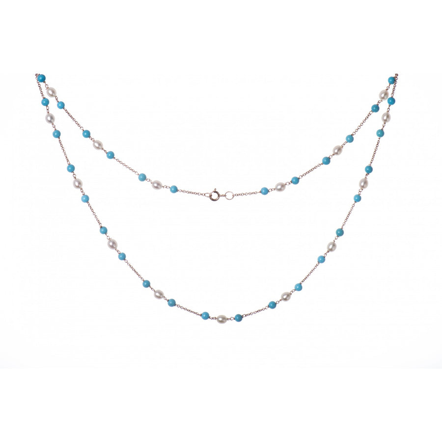 Line Necklace with Pearls