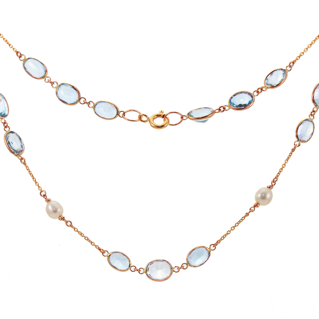 Aquamarine and Pearl Necklace