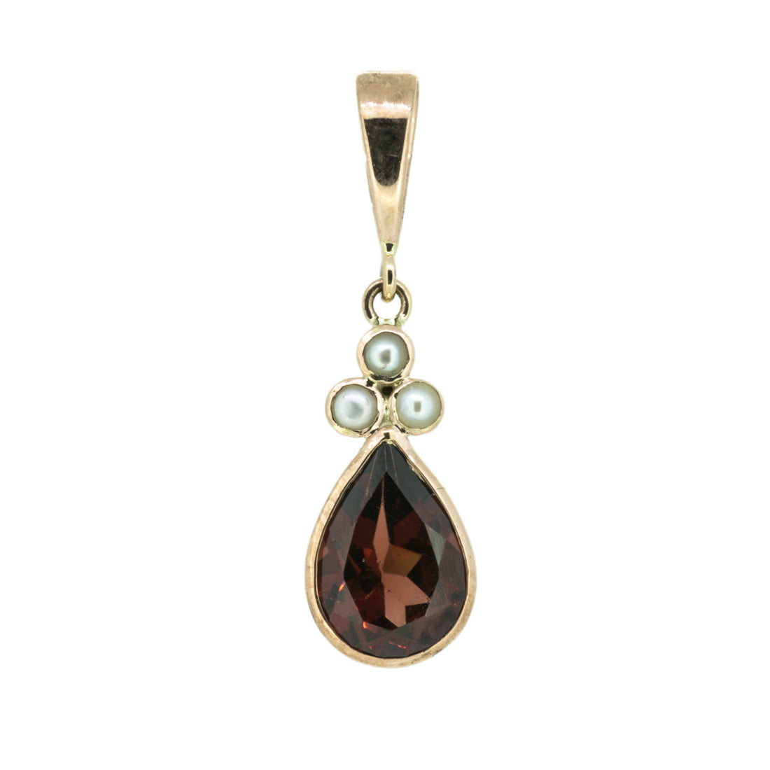 Teardrop & Pearl Trefoil Pendant