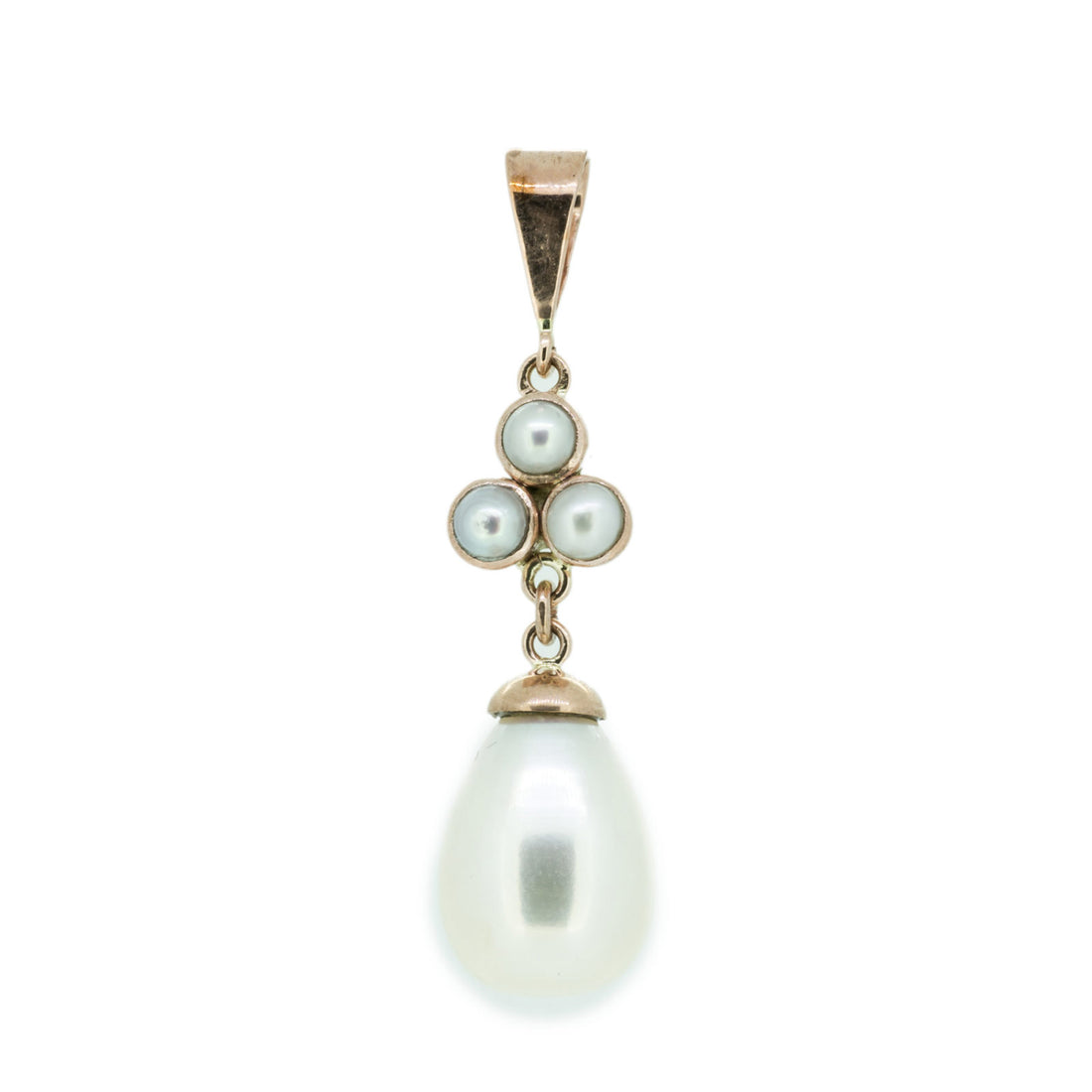 Teardrop & Pearl Trefoil Pendant