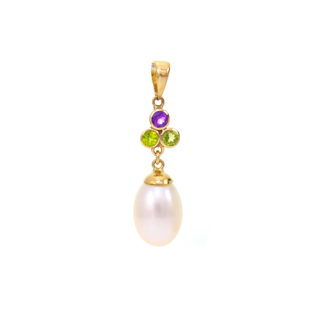 Teardrop & Pearl Trefoil Pendant