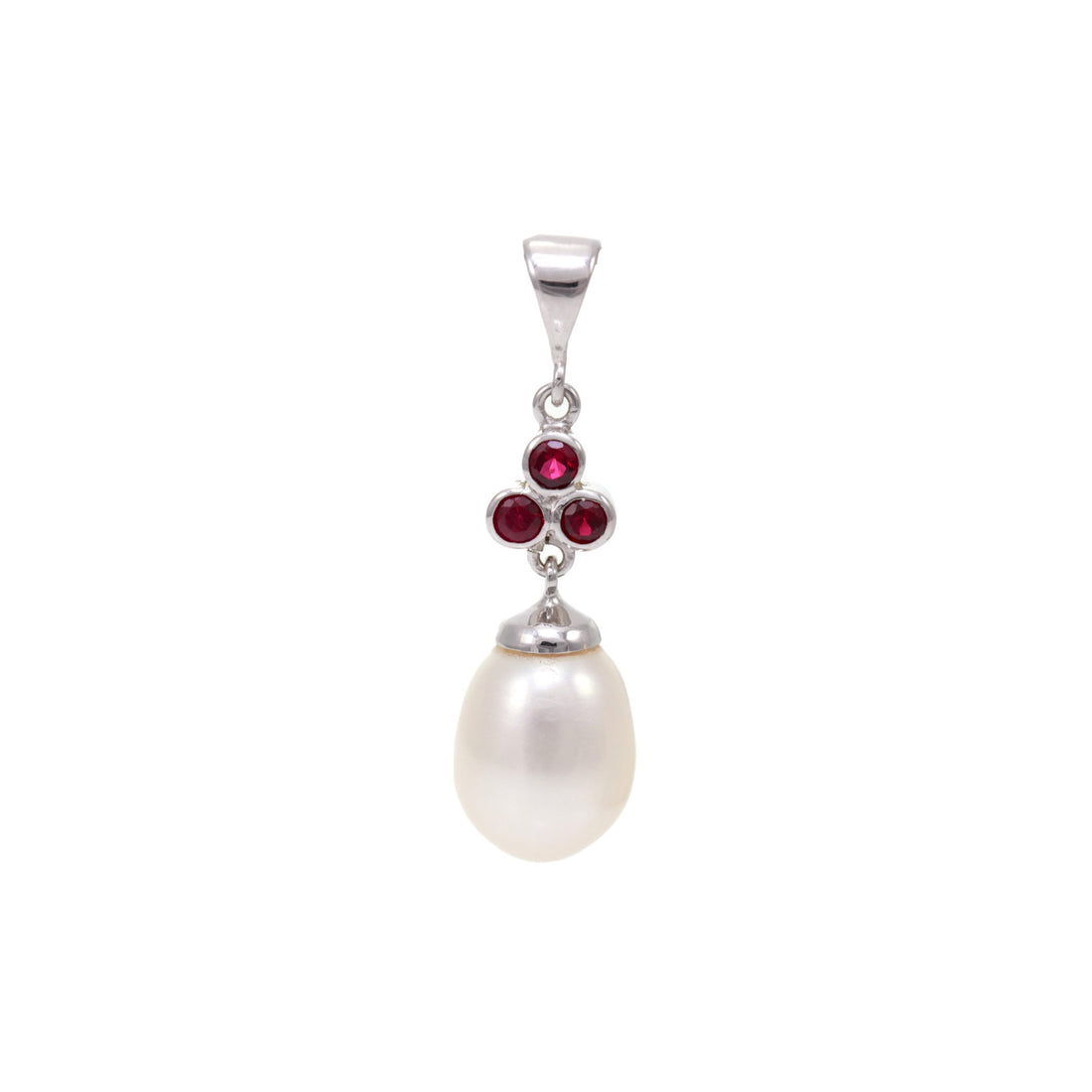 Teardrop & Pearl Trefoil Pendant