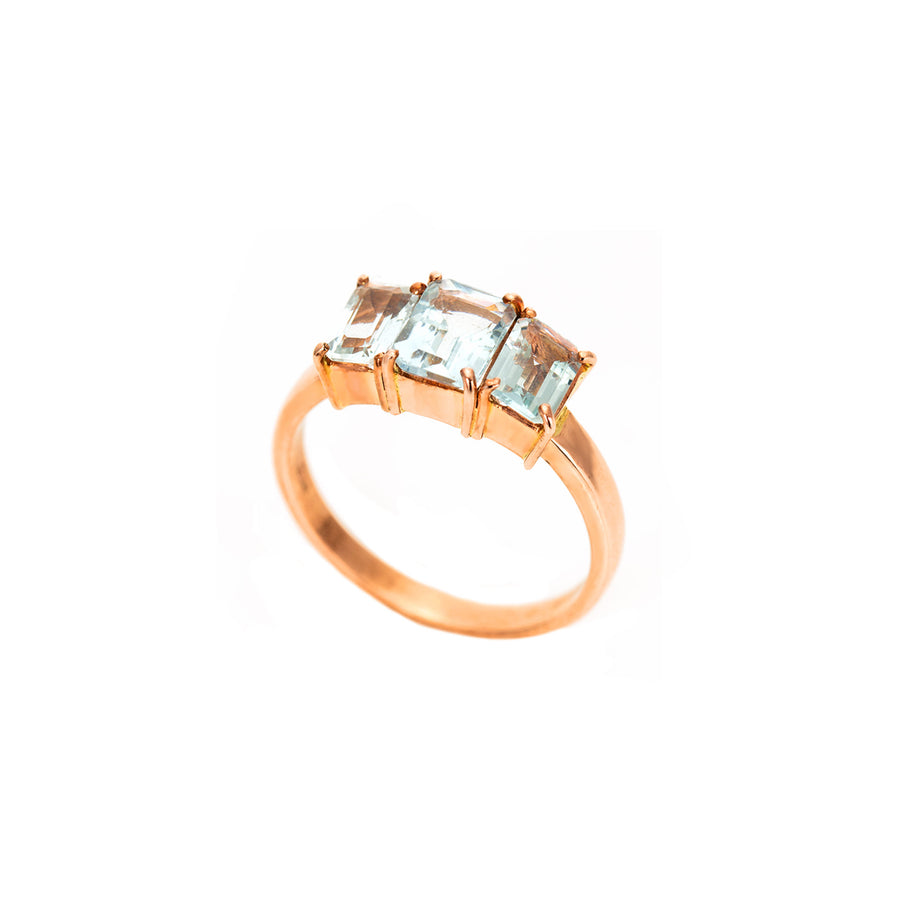 Large Rectangular Three Stone Ring