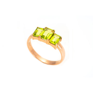 Large Rectangular Three Stone Ring