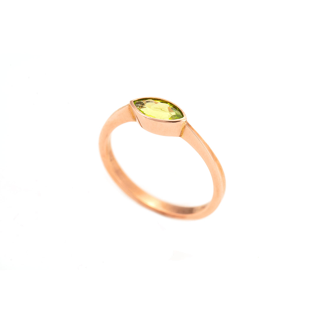 Peridot Marquise Cut Solitaire Ring