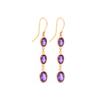 Triple Drop Collet Earrings