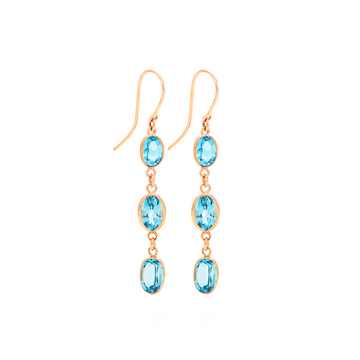 Triple Drop Collet Earrings