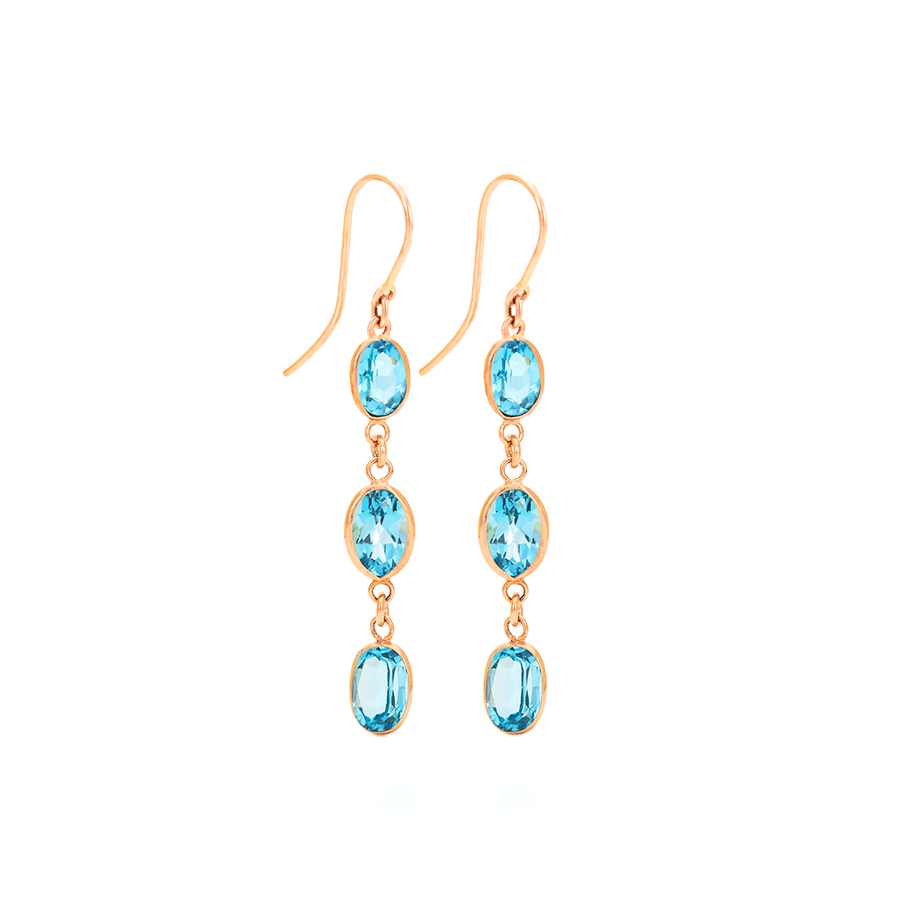 Triple Drop Collet Earrings