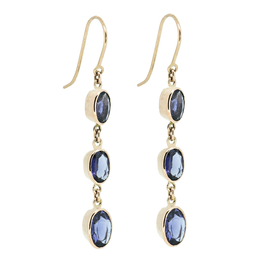 Triple Drop Collet Earrings