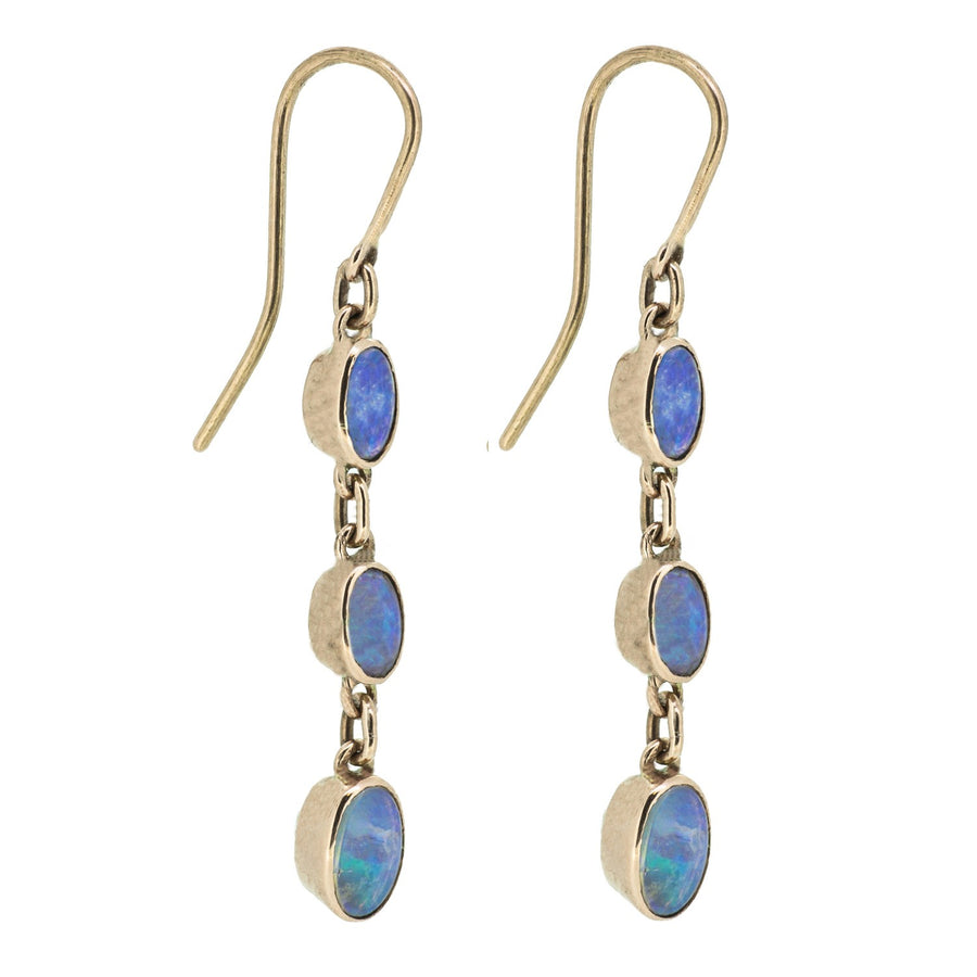 Triple Drop Collet Earrings