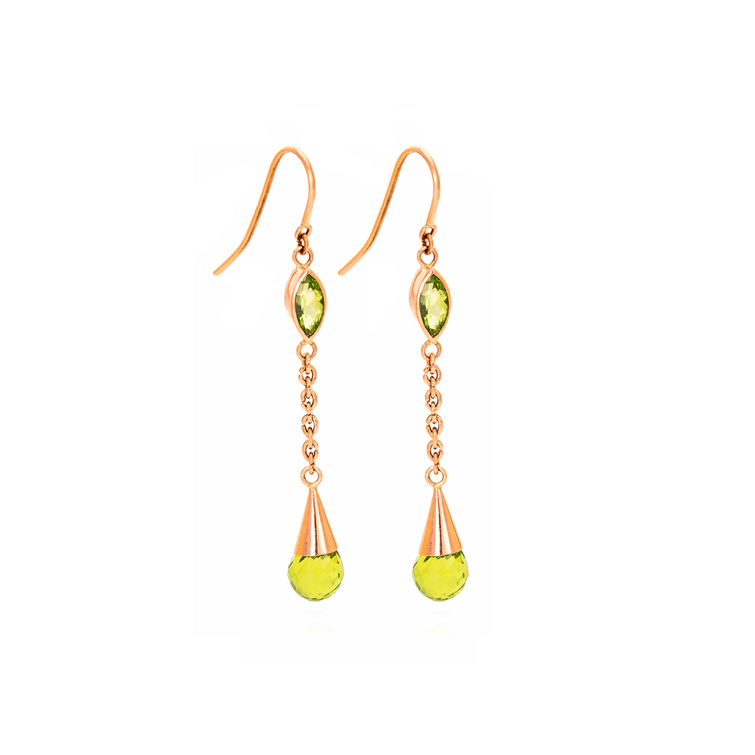 Peridot Marquise and Briolette Earrings