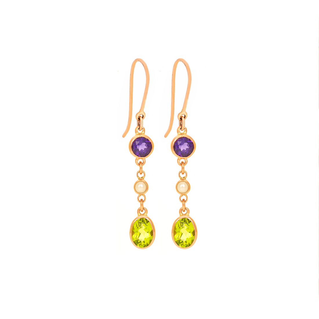 Mixed Triple Drop Earrings