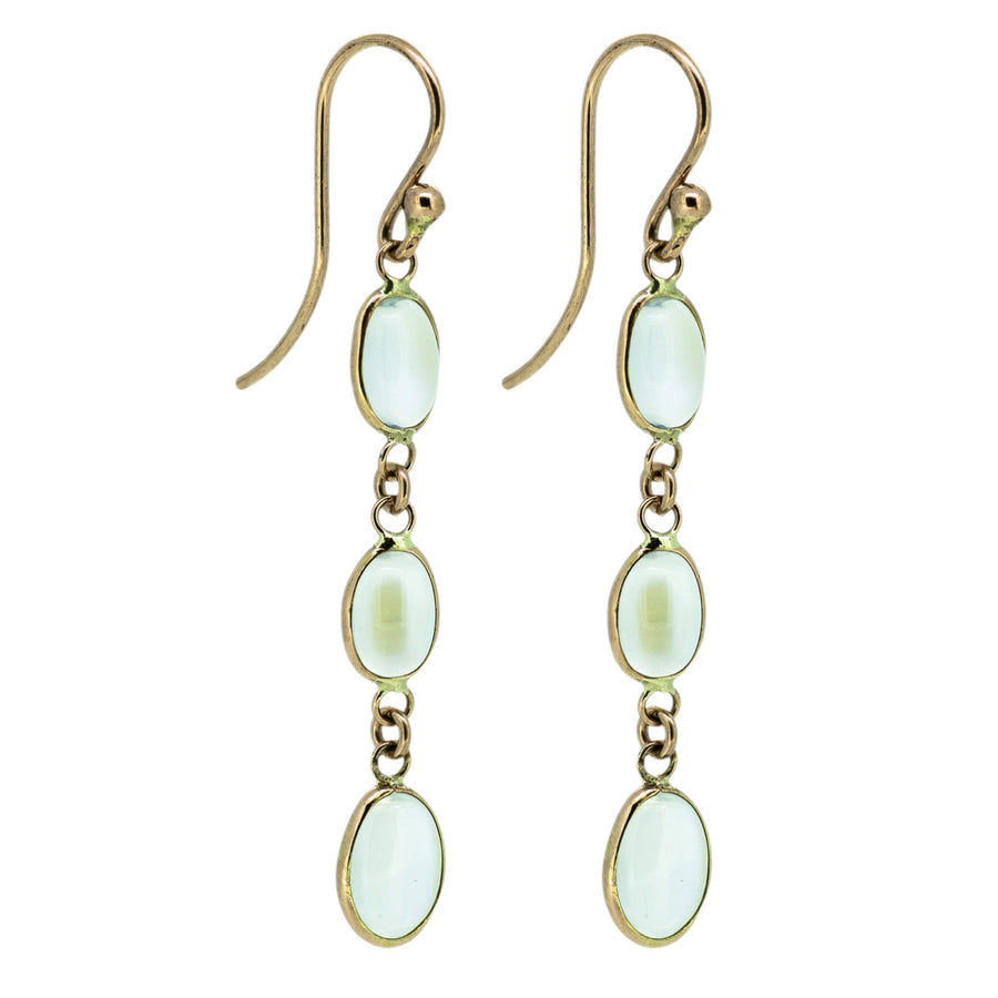 Bezel Triple Drop Earrings