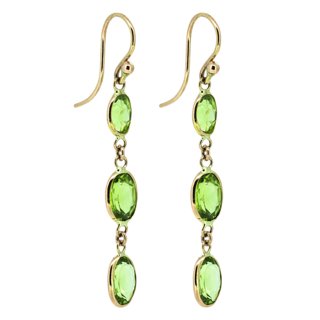 Bezel Triple Drop Earrings