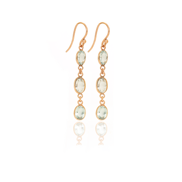 Bezel Triple Drop Earrings