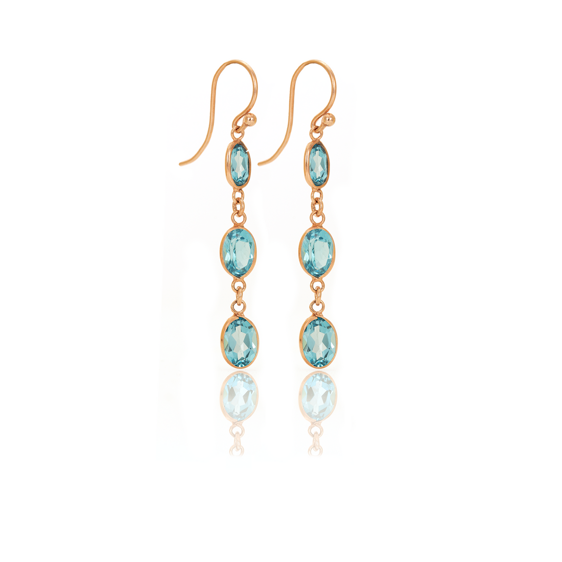 Bezel Triple Drop Earrings