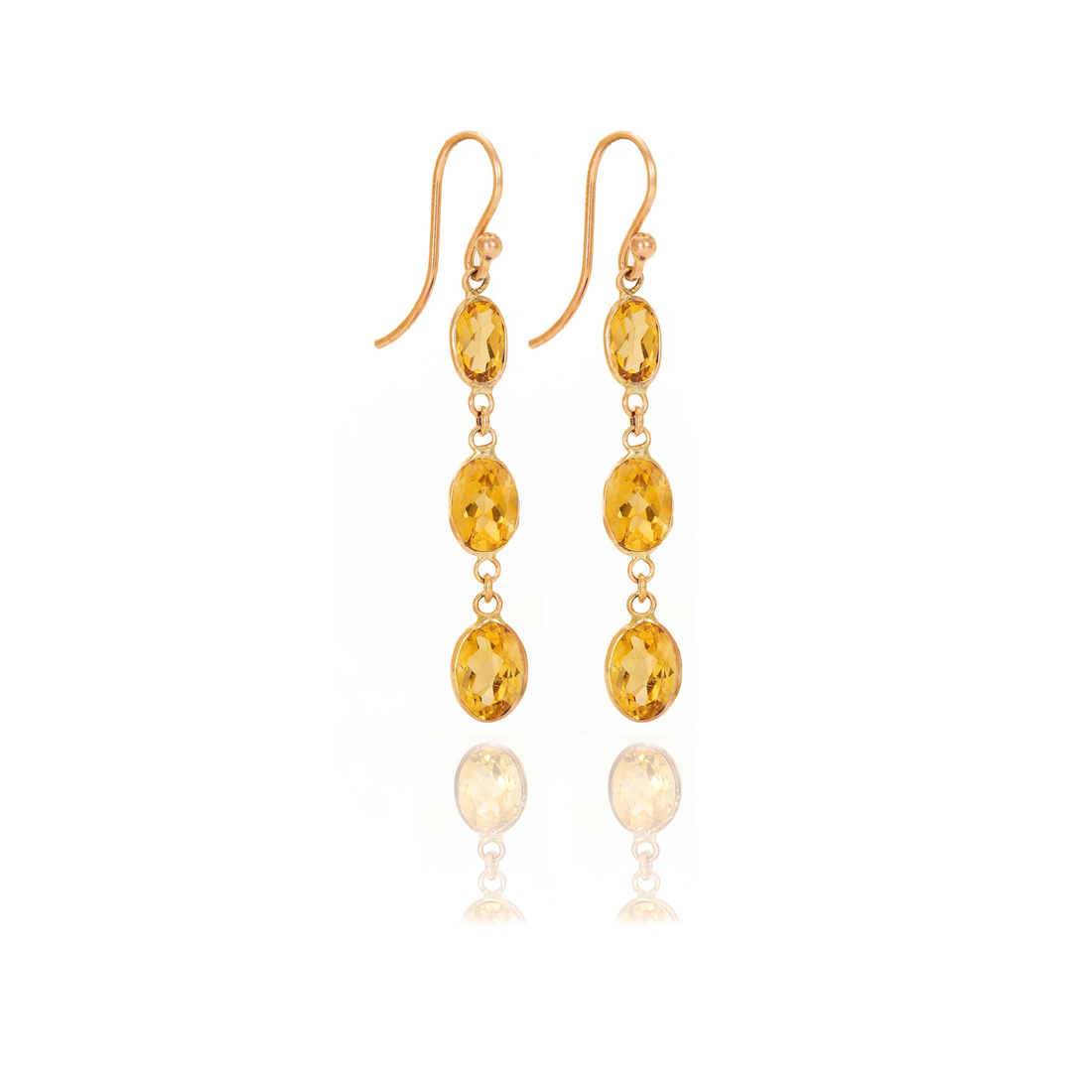 Bezel Triple Drop Earrings