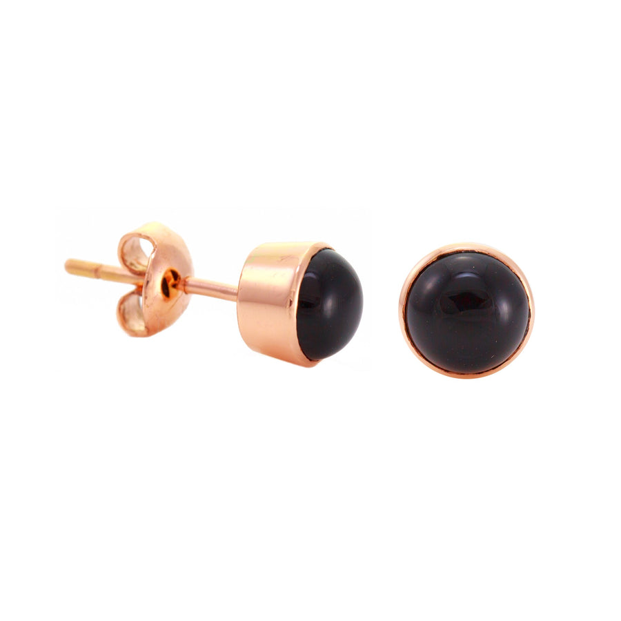 Onyx Large Round Stud Earrings