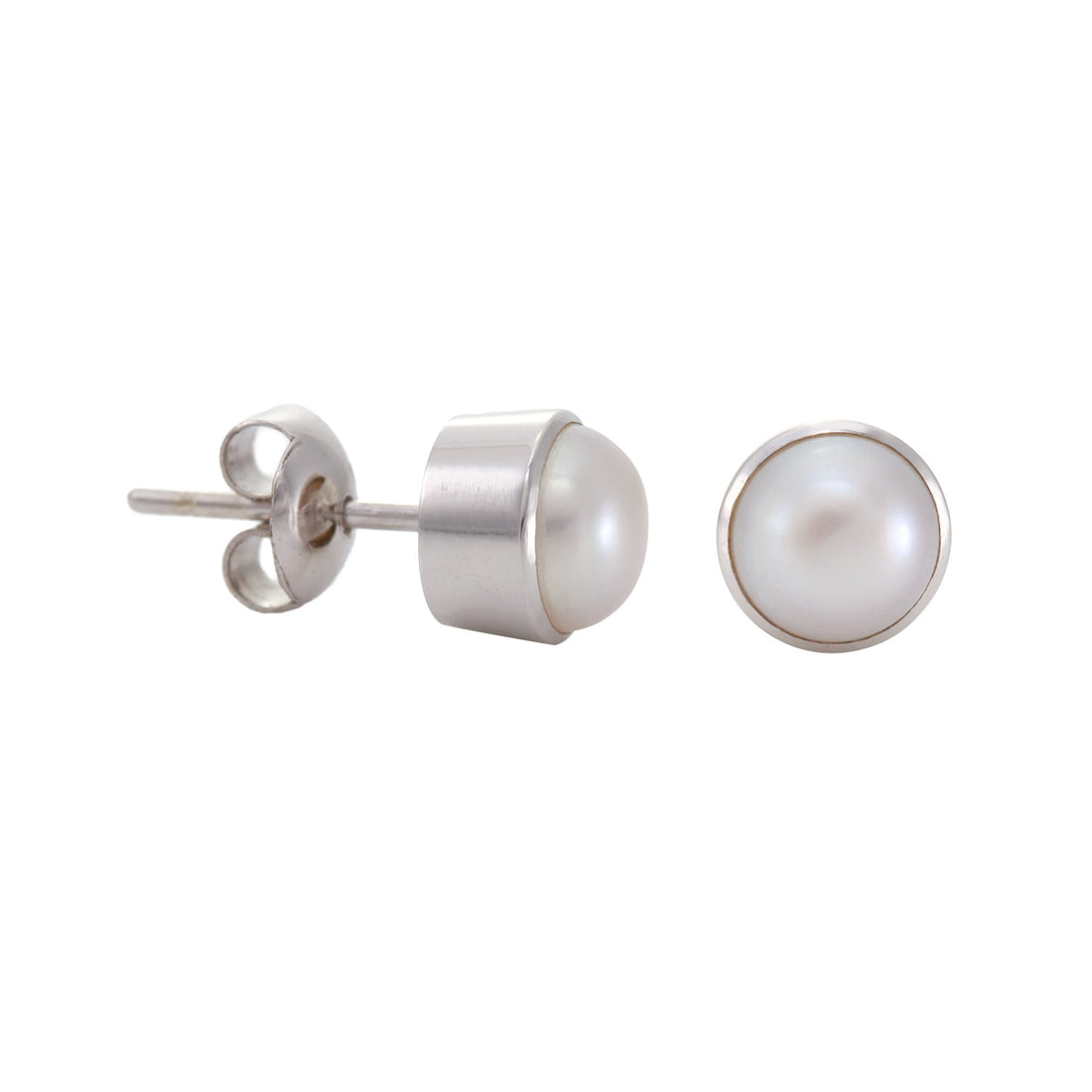 Large Round Stud Earrings