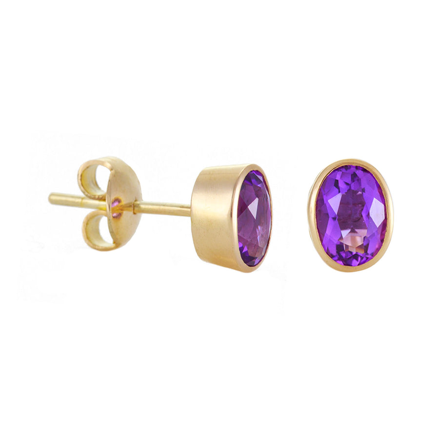 Small Oval Stud Earrings