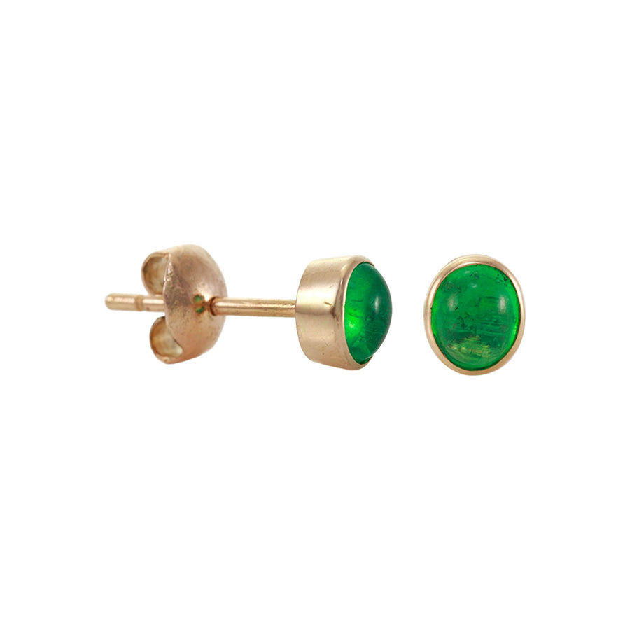 Emerald Cabochon Earring.