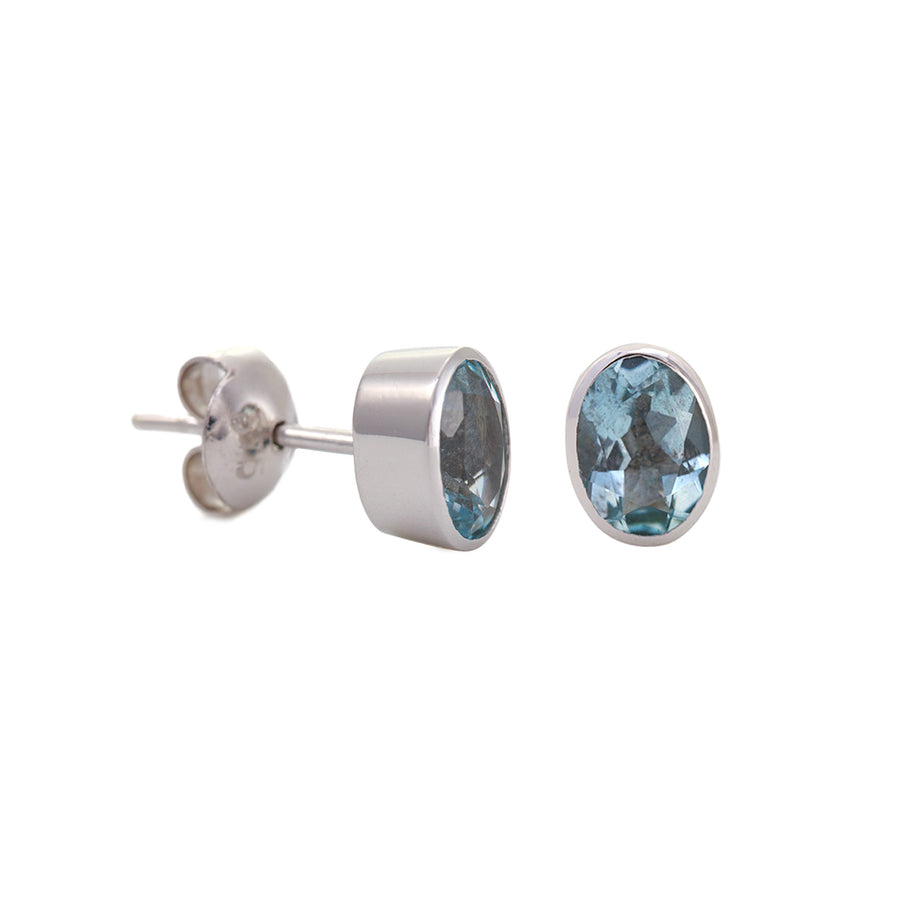 Large Oval Stud Earrings