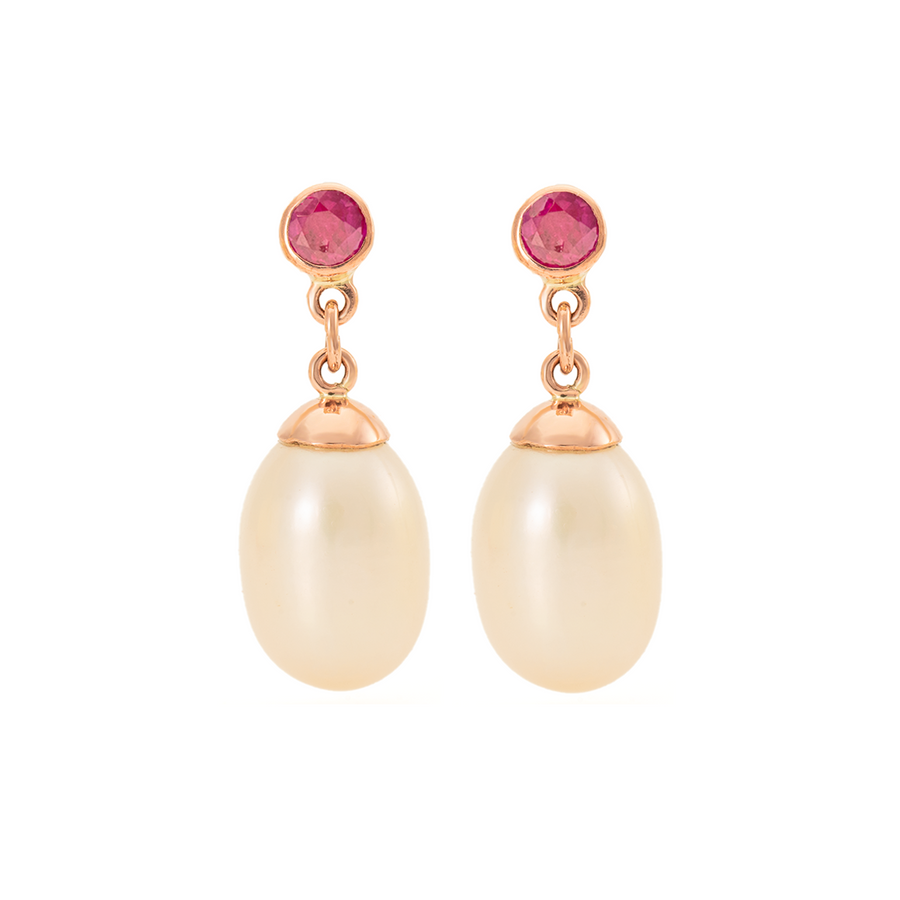 Stud & Teardrop Pearl Earrings