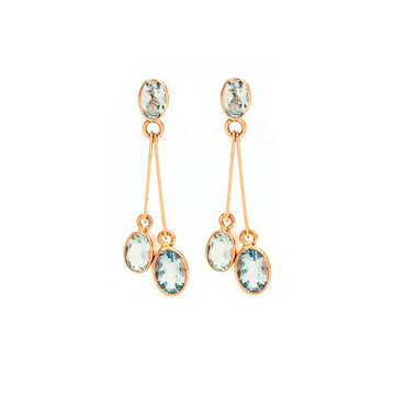 Aquamarine Stud Bar and Double Drop Earrings