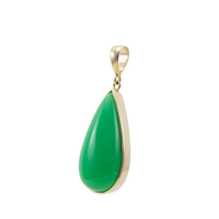 Large teardrop chrysoprase pendant