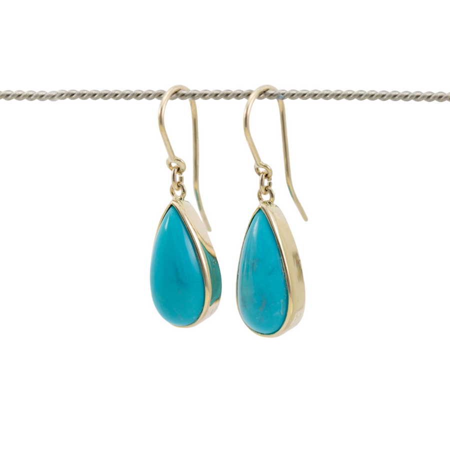 Large teardrop turquoise earrings