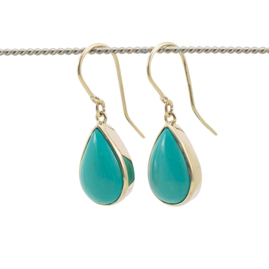 Large teardrop turquoise earrings