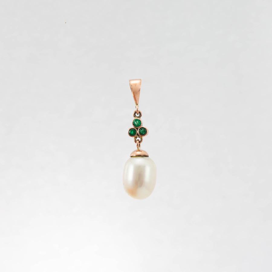 Teardrop & Pearl Trefoil Pendant