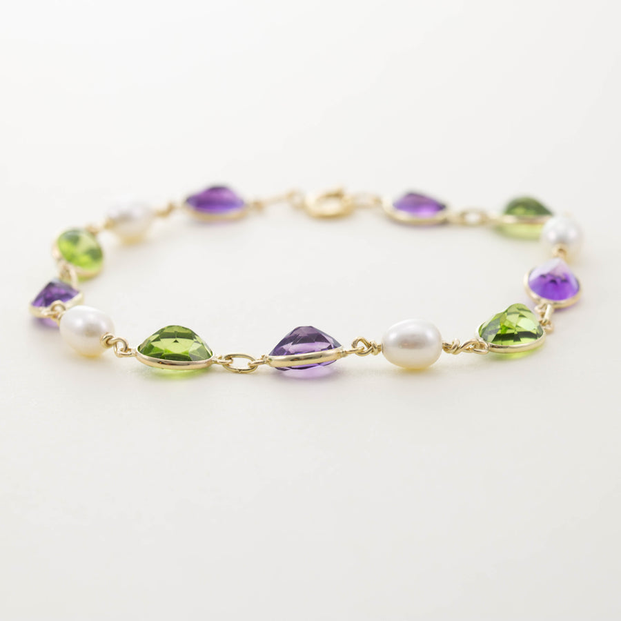 Mixed Stone Bezel Set Bracelet