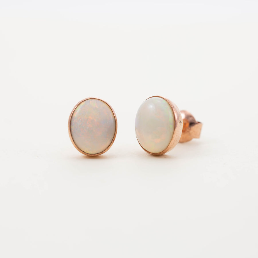 Large Oval Stud Earrings