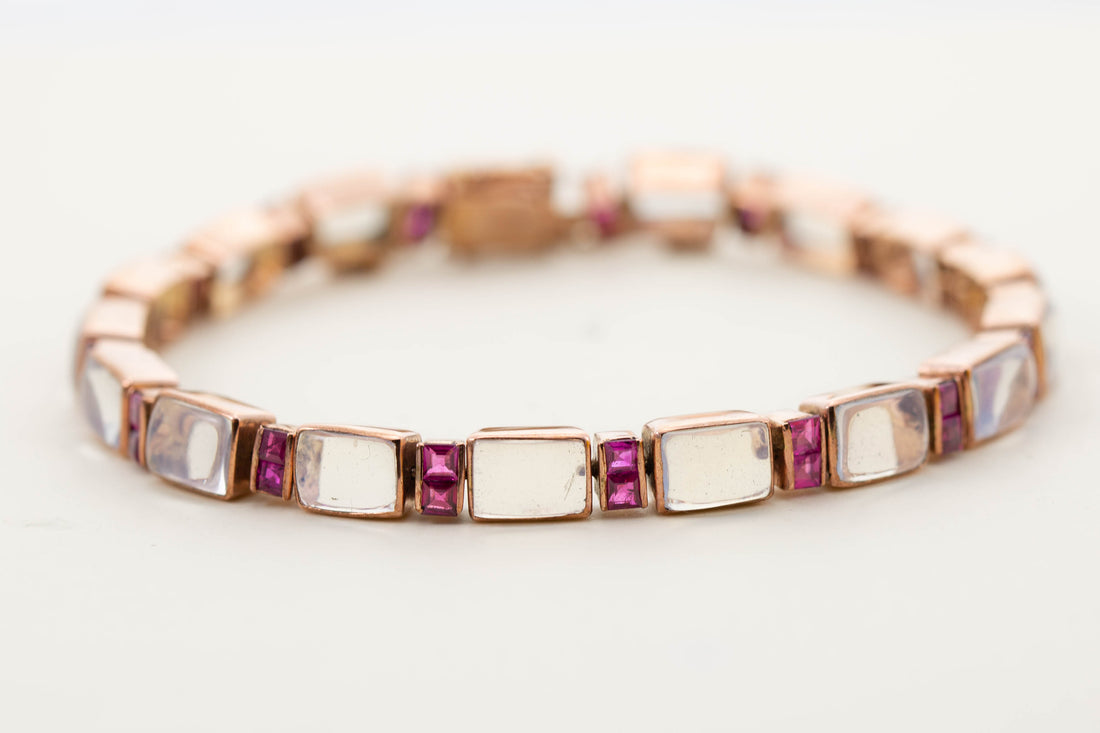 Rectangular Collet Set Bracelet