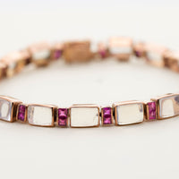 Rectangular Collet Set Bracelet